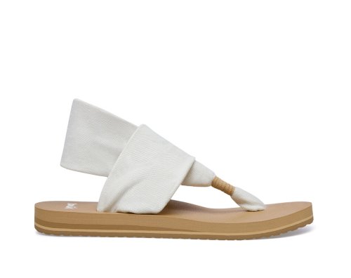 Sanuk Sling ST Vegan - Sanuk Sandals Womens White / Brown - Philippines XZUWIG869